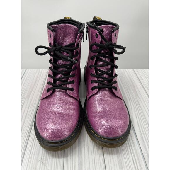 Dr. Martens 1460J Pink Glitter Side Zip Combat Boots Women's Size 5 Men's Size 4 - Picture 10 of 11